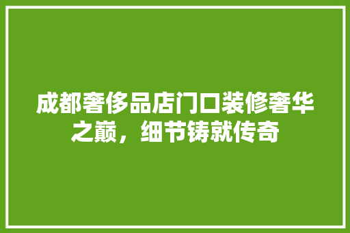成都奢侈品店门口装修奢华之巅，细节铸就传奇