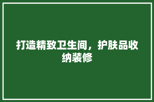 打造精致卫生间，护肤品收纳装修