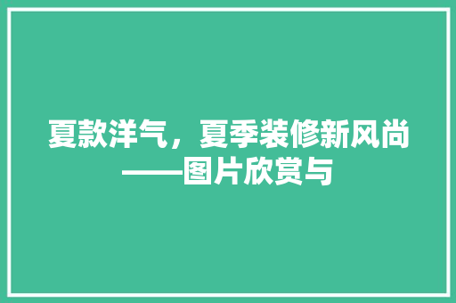 夏款洋气，夏季装修新风尚——图片欣赏与