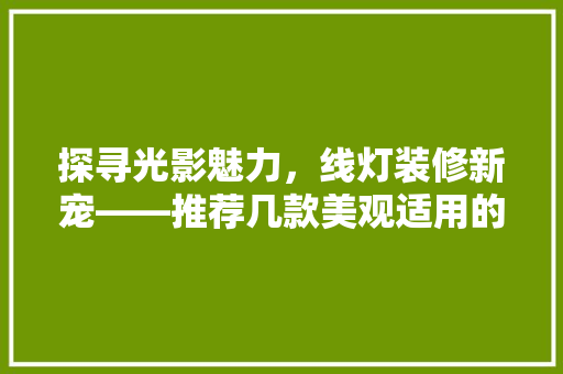 探寻光影魅力，线灯装修新宠——推荐几款美观适用的线灯