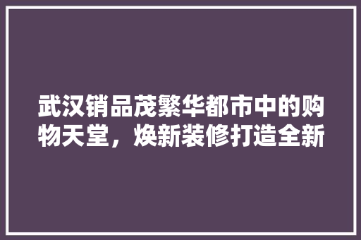 武汉销品茂繁华都市中的购物天堂，焕新装修打造全新购物体验