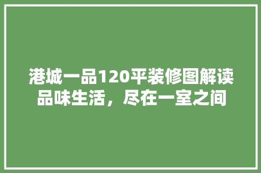 港城一品120平装修图解读品味生活，尽在一室之间