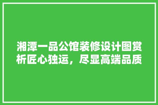 湘潭一品公馆装修设计图赏析匠心独运，尽显高端品质