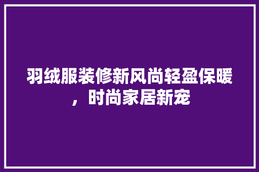 羽绒服装修新风尚轻盈保暖，时尚家居新宠