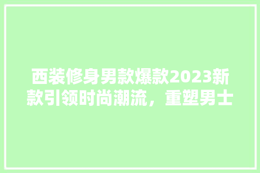 西装修身男款爆款2023新款引领时尚潮流，重塑男士着装风格