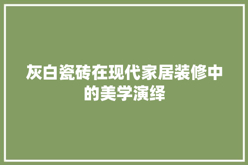 灰白瓷砖在现代家居装修中的美学演绎