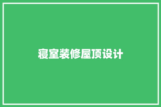 寝室装修屋顶设计