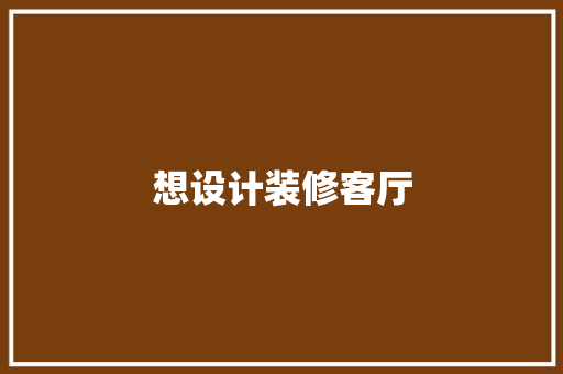 想设计装修客厅