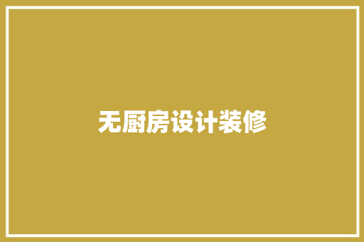 无厨房设计装修