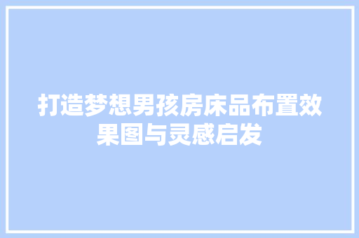 打造梦想男孩房床品布置效果图与灵感启发  第1张