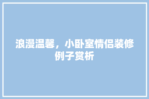 浪漫温馨,小卧室情侣装修例子赏析 第1张 浪漫温馨,小卧室情侣装修例子赏析 第1张