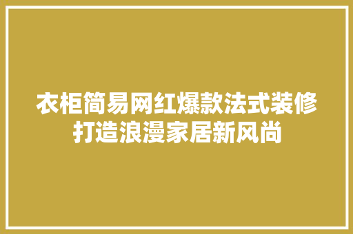 衣柜简易网红爆款法式装修打造浪漫家居新风尚  第1张