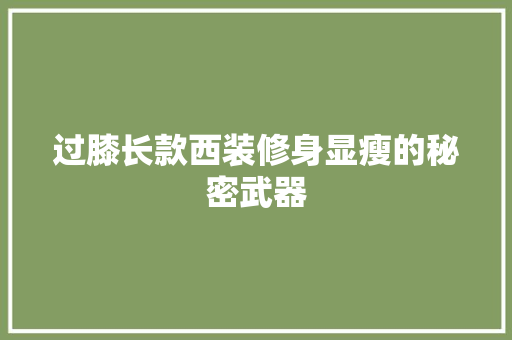 过膝长款西装修身显瘦的秘密武器 第1张 过膝长款西装修身显瘦的秘密武器 第1张