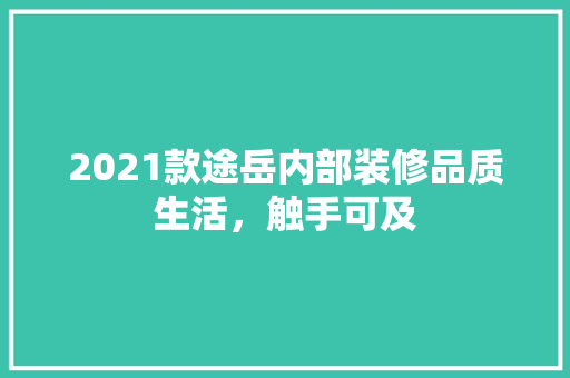 2021款途岳内部装修品质生活，触手可及  第1张