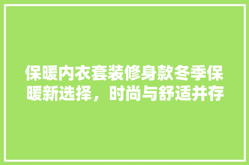 保暖内衣套装修身款冬季保暖新选择，时尚与舒适并存  第1张