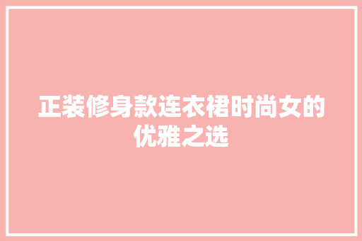 正装修身款连衣裙时尚女的优雅之选