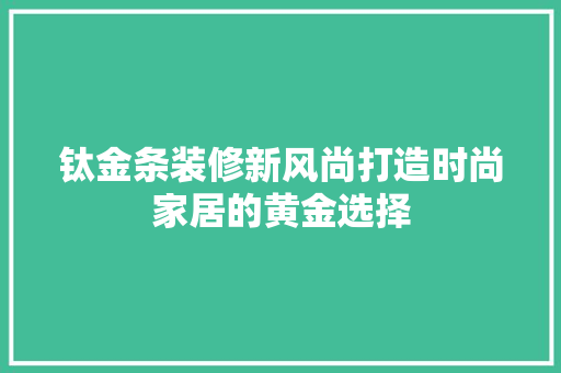 钛金条装修新风尚打造时尚家居的黄金选择  第1张