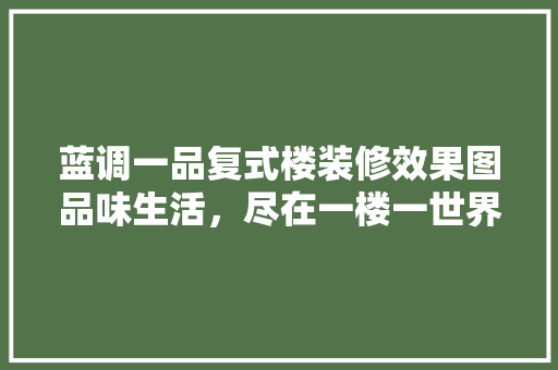 蓝调一品复式楼装修效果图品味生活，尽在一楼一世界  第1张