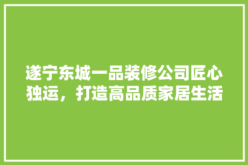 遂宁东城一品装修公司匠心独运，打造高品质家居生活  第1张
