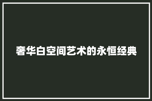 奢华白空间艺术的永恒经典  第1张