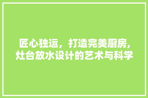 匠心独运,打造完美厨房,灶台放水设计的艺术与科学 第1张 匠心独运,打造完美厨房,灶台放水设计的艺术与科学 第1张