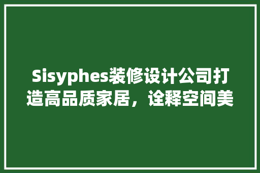 Sisyphes装修设计公司打造高品质家居,诠释空间美学 第1张 Sisyphes装修设计公司打造高品质家居,诠释空间美学 第1张