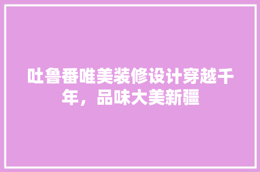 吐鲁番唯美装修设计穿越千年,品味大美新疆 第1张 吐鲁番唯美装修设计穿越千年,品味大美新疆 第1张