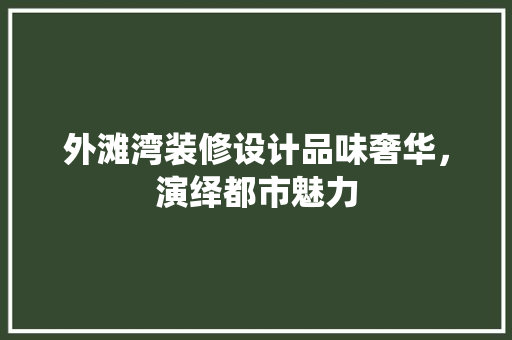 外滩湾装修设计品味奢华，演绎都市魅力  第1张