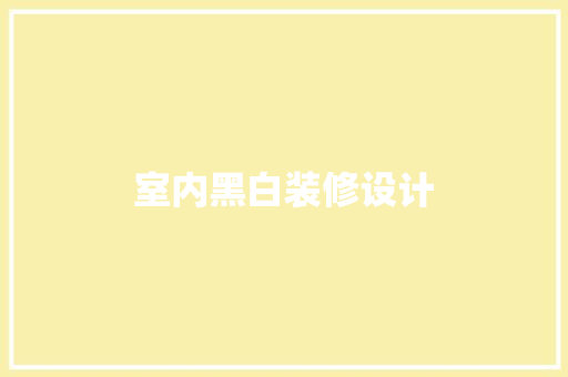 室内黑白装修设计